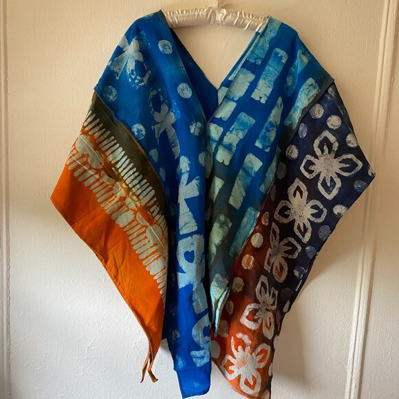 Artisan/Designer Colour-Block Flowing Kimono Tunic Top, One Size, NWOT - Picture 1 of 2
